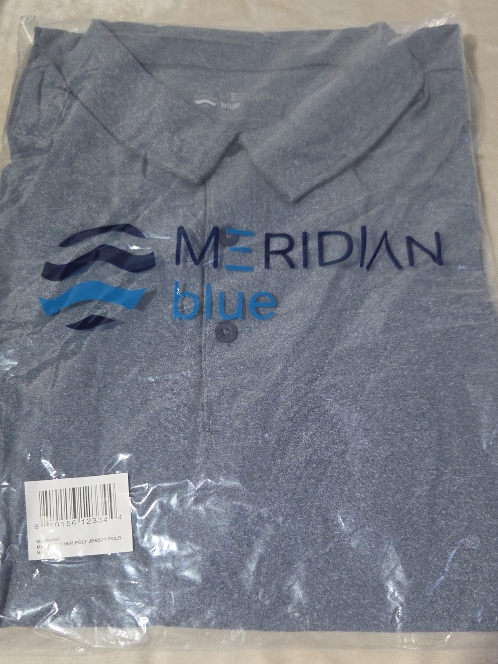Meridian Blue Heathered Polo - Blue